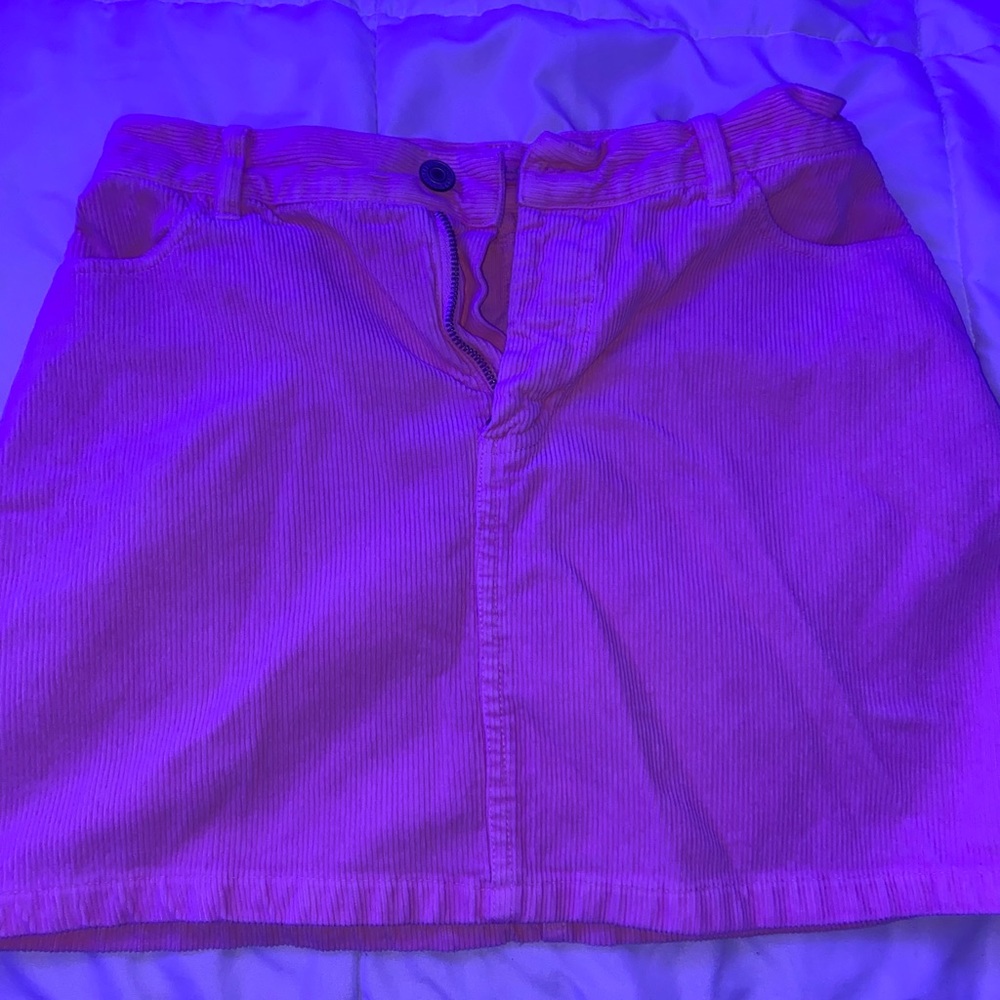 hot pink velvet skirt